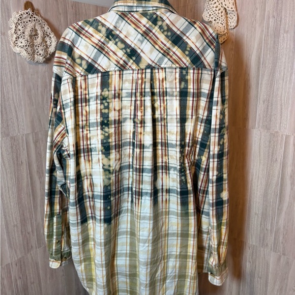 The Territory Ahead Green and Yellow Plaid Flannel Shirt Jacket - Picture 3 of 5
